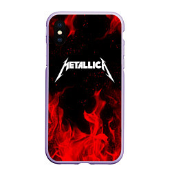 Чехол iPhone XS Max матовый METALLICA НА СПИНЕ, цвет: 3D-светло-сиреневый