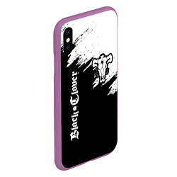 Чехол iPhone XS Max матовый ЧЁРНЫЙ КЛЕВЕР, цвет: 3D-фиолетовый — фото 2