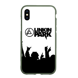 Чехол iPhone XS Max матовый LINKIN PARK, цвет: 3D-темно-зеленый