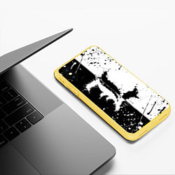Чехол iPhone XS Max матовый L geometry, цвет: 3D-желтый — фото 2