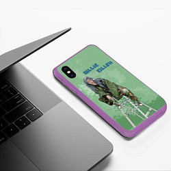 Чехол iPhone XS Max матовый Billie Eilish: Green Motive, цвет: 3D-фиолетовый — фото 2