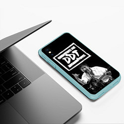 Чехол iPhone XS Max матовый ДДТ, цвет: 3D-мятный — фото 2
