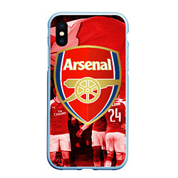 Чехол iPhone XS Max матовый Arsenal, цвет: 3D-голубой