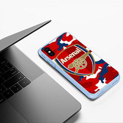 Чехол iPhone XS Max матовый Arsenal, цвет: 3D-голубой — фото 2