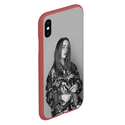 Чехол iPhone XS Max матовый Billie Eilish, цвет: 3D-красный — фото 2