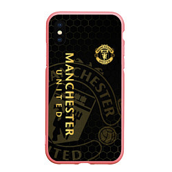 Чехол iPhone XS Max матовый Манчестер Юнайтед - team coat of arms, цвет: 3D-баблгам
