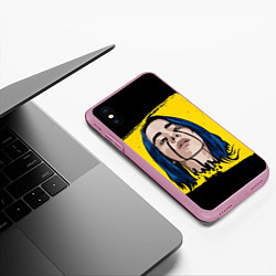 Чехол iPhone XS Max матовый Billie Eilish, цвет: 3D-розовый — фото 2