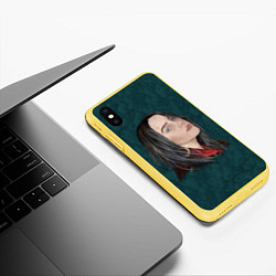 Чехол iPhone XS Max матовый Billie Eilish, цвет: 3D-желтый — фото 2