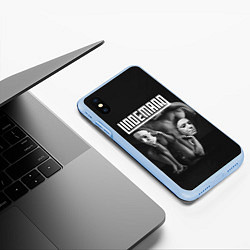 Чехол iPhone XS Max матовый LINDEMANN, цвет: 3D-голубой — фото 2