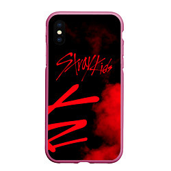 Чехол iPhone XS Max матовый Stray Kids, цвет: 3D-малиновый