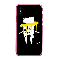 Чехол iPhone XS Max матовый Sherlock, цвет: 3D-малиновый