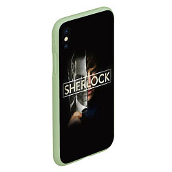 Чехол iPhone XS Max матовый Sherlock, цвет: 3D-салатовый — фото 2