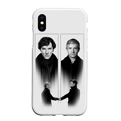 Чехол iPhone XS Max матовый Sherlock, цвет: 3D-белый
