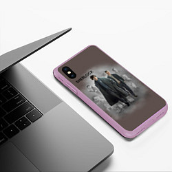 Чехол iPhone XS Max матовый Sherlock, цвет: 3D-сиреневый — фото 2