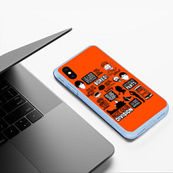Чехол iPhone XS Max матовый Sherlock, цвет: 3D-голубой — фото 2