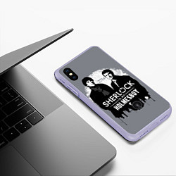 Чехол iPhone XS Max матовый Sherlock Holmesboy, цвет: 3D-светло-сиреневый — фото 2