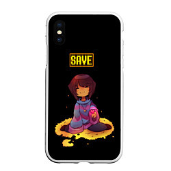 Чехол iPhone XS Max матовый UNDERTALE FRISK, цвет: 3D-белый