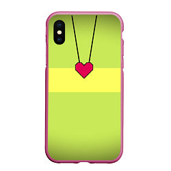 Чехол iPhone XS Max матовый UNDERTALE CHARA, цвет: 3D-малиновый