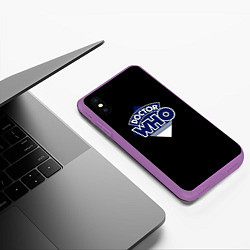 Чехол iPhone XS Max матовый Doctor Who, цвет: 3D-фиолетовый — фото 2