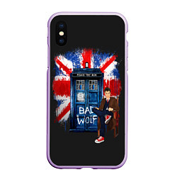 Чехол iPhone XS Max матовый Doctor Who: Bad Wolf, цвет: 3D-сиреневый