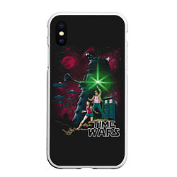 Чехол iPhone XS Max матовый Time Wars, цвет: 3D-белый