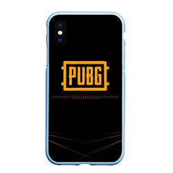 Чехол iPhone XS Max матовый PUBG, цвет: 3D-голубой