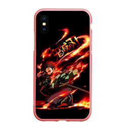Чехол iPhone XS Max матовый Demon Slayer, цвет: 3D-баблгам