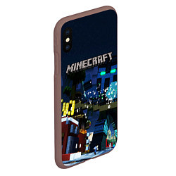 Чехол iPhone XS Max матовый MINECRAFT, цвет: 3D-коричневый — фото 2