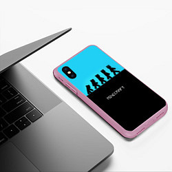 Чехол iPhone XS Max матовый MINECRAFT, цвет: 3D-розовый — фото 2