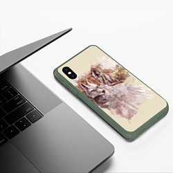 Чехол iPhone XS Max матовый Princess Mononoke, цвет: 3D-темно-зеленый — фото 2