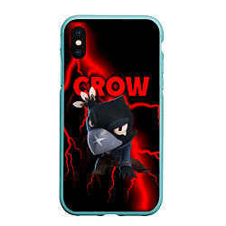 Чехол iPhone XS Max матовый Brawl Stars CROW, цвет: 3D-мятный