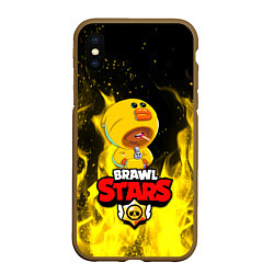 Чехол iPhone XS Max матовый BRAWL STARS SALLY LEON, цвет: 3D-коричневый