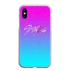 Чехол iPhone XS Max матовый STRAY KIDS, цвет: 3D-светло-сиреневый