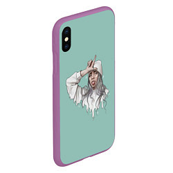 Чехол iPhone XS Max матовый Billie Eilish Mint Art, цвет: 3D-фиолетовый — фото 2