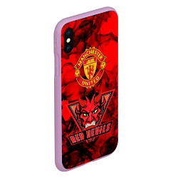 Чехол iPhone XS Max матовый Manchester United, цвет: 3D-сиреневый — фото 2