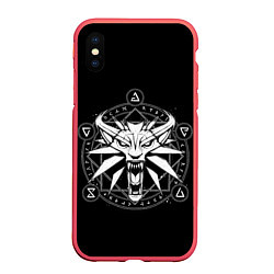 Чехол iPhone XS Max матовый The Witcher, цвет: 3D-красный