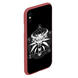 Чехол iPhone XS Max матовый The Witcher, цвет: 3D-красный — фото 2