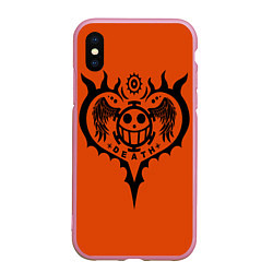 Чехол iPhone XS Max матовый One Piece, цвет: 3D-розовый