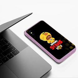 Чехол iPhone XS Max матовый BRAWL STARS SALLY LEON, цвет: 3D-сиреневый — фото 2