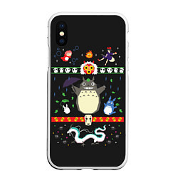 Чехол iPhone XS Max матовый Totoro, цвет: 3D-белый