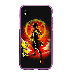 Чехол iPhone XS Max матовый One Piece, цвет: 3D-фиолетовый