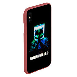 Чехол iPhone XS Max матовый Marshmello, цвет: 3D-красный — фото 2