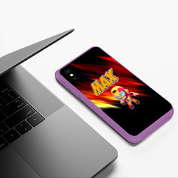 Чехол iPhone XS Max матовый Brawl Stars Мах, цвет: 3D-фиолетовый — фото 2