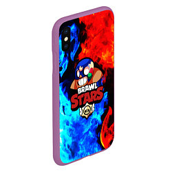 Чехол iPhone XS Max матовый Brawl Stars El Primo, цвет: 3D-фиолетовый — фото 2