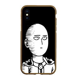 Чехол iPhone XS Max матовый ONE-PUNCH MAN, цвет: 3D-коричневый