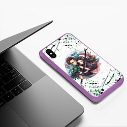 Чехол iPhone XS Max матовый KIMETSU NO YAIBA, цвет: 3D-фиолетовый — фото 2