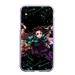 Чехол iPhone XS Max матовый KIMETSU NO YAIBA, цвет: 3D-светло-сиреневый