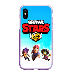 Чехол iPhone XS Max матовый Brawl stars, цвет: 3D-сиреневый