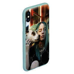 Чехол iPhone XS Max матовый BILLIE EILISH, цвет: 3D-мятный — фото 2