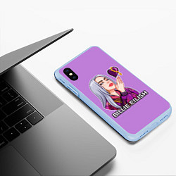 Чехол iPhone XS Max матовый BILLIE EILISH, цвет: 3D-голубой — фото 2